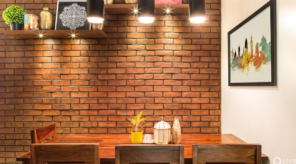 Penggunaan batu bata untuk kesan rustik